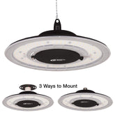 12 in. Round 500-Watt Equivalent 12,000 Lumens Ultra Lightweight Black Integrated LED High Bay Light 120-277 Volt - Like New